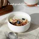 DOWAN White Ceramic Bowls Set of 6, 20 oz Ceramic Cereal Bowls, Everyday Cereal, Soup & Rice Bowls, Stackable Stoneware for Modern Kitchens, Dishwasher & Microwave Safe Bowl