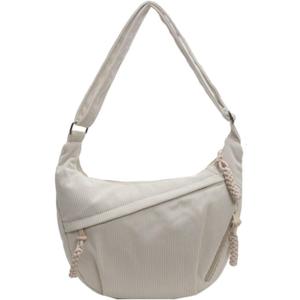 Crossbody Nylon Crescent Bag for Women - Lightweight Small Hobo With 2 Pack Inner Dumpling Bag - Casual (Jd-beige)