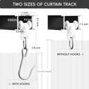 Ceiling Curtain Track, Curtain Track with Roller Hooks, 9ft - 12ft Ceiling Mounted Rail Set for Room Divider, Black