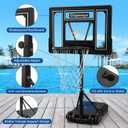 Pool Basketball Hoop Poolside Height Adjustable Portable Basketball Hoop for Pool with Shatterproof Backboard and Weather-Resistant Steel Screws/Brackets, Includes Ball and Air Pump