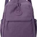 Mini Backpack for Women Nylon Small Backpack Purse Crossbody Sling Bag Convertible Backpack Casual Shopping Daypack (Purple)