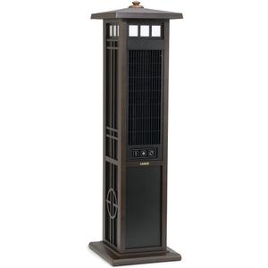 Lasko 4890 Elegant Living Fan with Remote Control-Features Accent Lighting and Widespread Oscillation-Perfect for Outdoor Patios, Decks, or Balconies, Brown