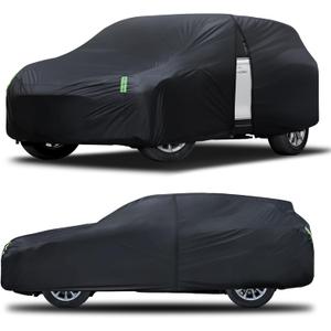 SUV Car Cover Waterproof All Weather for Automobiles, Size S1 Universal Fit for Buick Encore, Chevrolet Trax, Ford Escape, Jeep Compass, Kia Sportage, Nissan Kicks, Subaru Forester etc.(UP To 181inch), Black