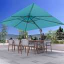 10' X 13' Outdoor Patio Umbrella Large Rectangle Cantilever Umbrella Heavy Duty 360Rotation Offset Umbrella for Garden Deck Pool Patio,Turquoise