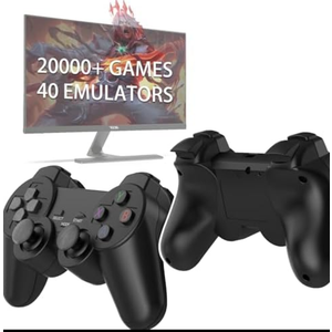 20000+ Games Retro Wireless Game Stick - Retro Game Console with 40 Emulators , 4K HD Output System, Plug and Play Video Game Consoles with 64GB TF Card, 2.4G Wireless Controllers