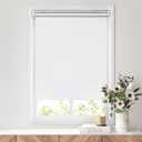 LazBlinds No Tools No Drill Cordless Roller Shades, 100% Blackout Roller Blinds for Windows, Thermal Insulated UV Protection Waterproof Roll Up Window Blinds and Shades, 25'' W x 72'' H, White