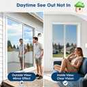 Coavas Window Privacy Film Daytime See Out Not in, 99% UV Blocking Heat Control Window Tint for Home with Tools, Adhesive Shatterproof One Way Reflective Mirror Film, Black, 35.4 in X 393.7 Inch