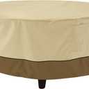 Classic Accessories Veranda Water-Resistant 24 Inch Round Patio Ottoman/Coffee Table Cover, Outdoor Table Cover