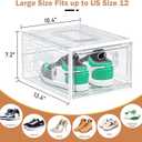 caktraie 10 Pack Thicken Shoe Organizer Stackable,Upgraded Sturdy Shoe Storage Box with Magnetic Door,Shoe Containers For Sneaker Display,Hat Organizer,White
