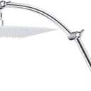 Hibbent All Metal 16'' Shower Head Extension Arm Solid Brass Flexible Height & Angle Adjustable Shower Arm Extender with Lock Joint, Universal Connection Stainless Steel Pipe Height Extending, Chrome