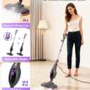 CYK Steam Mops for Floor Cleaning, 12 in 1 Handheld Steam Cleaner for Home, Floor Steamer for Hardwood Floors and Tile (Purple-Grey)