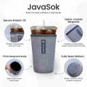 Sok It JavaSok Iced Coffee & Cold Soda Insulated Neoprene Cup Sleeve (Anthracite, Large: 30-32oz)