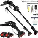 ALSO GO 2-in-1 Cordless Pole Saw for Tree Trimming, 4&6-Inch Mini Electric Chainsaw with a Extension pole, 12 FT Max Reach,2x2Ah Batteries, Handheld Chainsaw & Pole Saw for Courtyard and Garden