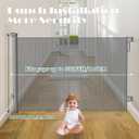 Babepai Retractable Baby Gates Extra Wide | 55" Wide x 38" Tall Dog Gates for Stairs | Indoor/Outdoor Use | Child Gates for Doorways, Deck, Porch, Hallways, Patio - Gray
