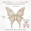 YKW Fairy Wings for Adult Women,31.5"x29" Butterfly Cosplay Wings with Lace Gloves,Organza Costume Wings for Halloween Party