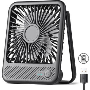 Koonie USB Desk Fan, Strong Wind Ultra Quiet Small Personal Fan with 180 Tilt Folding and 3 Speeds Adjustable, USB-C Corded Powered Mini USB Fan for Office Desktop Bedroom, NO BATTERY