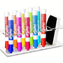 Clear Wall Mounted Marker Holder, Dry Erase Marker Holder | Sturdy Acrylic Material, Mounts To Wall, Marker Tip Slot Keeps Markers In Place | Holds 10 Markers & 1 Eraser (2.9x9.5x3.5in)