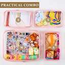 4 pcs Clear Zipper Pouches,Hard Shell Zipper Case, Toiletry Bag for Travel, CLear Diaper Bag, Toiletry Pouch, Travel Organizer, Cosmetic Bag,Toy Storage Bins (M+3S) (Light Pink)