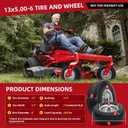 13x5.00-6 Tire and Wheel Flat Free Assemblies (2 Pack),13 x5x6 Solid Rubbe Tires and Wheel for Riding Lawn Mower - With 3/4" Bushings (Extra 5/8" Bushings) and 3" Centered Hub (Gray)