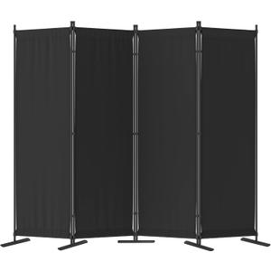 Morngardo 6FT Room Divider Portable, Folding Privacy Screens, 4 Panel Room Partitions, 88" Foldable Wall Dividers, Separating for Home Office Bedroom Dorm Decor (Black)