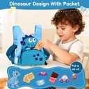 Dr.meter 3 in 1 Toddler Harness Leash + 8.2ft Anti Lost Wrist Link, Cute Dinosaur Kids Safety Harness with Key Lock, Child Walking Harness Assistant Strap for Outdoor Activity Travel, Blue