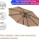9ft Patio Umbrella Replacement Canopy Only,Outdoor Table Market Yard Umbrella Top for Outdoor Umbrella Canopy with 8 Ribs
