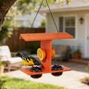 Beslands Oriole Feeders for Outdoor Hanging, 2 Jelly Cups Bird Feeder, Large Capacity with Orange Pegs All in One, Recycled HDPE, Supports Fruit Nectar Seed for Orioles, Baltimore Oriole