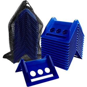 24 Pack 4" Flatbed Edge Protectors with Carrying Case, 4" Winch Ratchet Straps Plastic Corner Protectors for Flatbed Cargo Load (Blue)