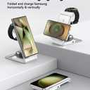 Wireless Charger for Samsung 3 in 1 Wireless Charging Station Foldable Wireless Charger Stand for Samsung S26 S25 Ultra S24 S23 S22 S21 / Z Flip/Z Fold Series for Galaxy Watch 8/7/6/5/4/ Galaxy Buds
