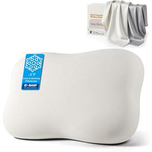 doudou Cervical Pillow for Side Sleepers - Neck Pain Relief Pillow with 3-5 Second Slow Rebound Memory Foam, 360 Ergonomic Support & Cooling Odor-Resistant Pillowcase for Home, Bed, Dorm Use