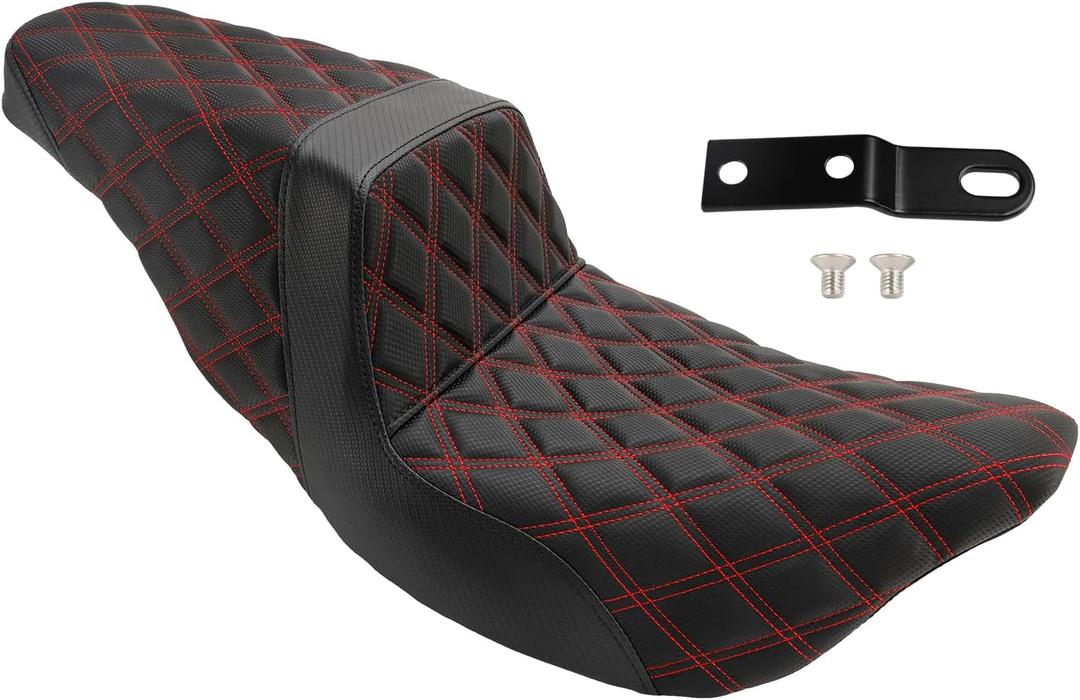 Rider Passenger Seat Front Rear Cushion Red For Harley Davidson Street Glide EFI FLHX 2008-2023, For Harley Road Glide Special FLTRXS 2015-2023 Road King Special FLHRXS 2017-2023
