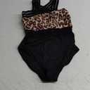 Tempt Me Women Crisscross One Piece Swimsuit Tummy Control Bathing Suit Front Crossover Swimwear (Black Leopard)