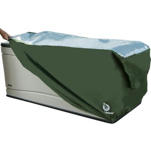 YardStash Deck Box Cover - Heavy Duty, Waterproof Covers for Outdoor Cushion Storage and Large Deck Boxes - Protects from Rain, Wind and Snow - XXL - Green