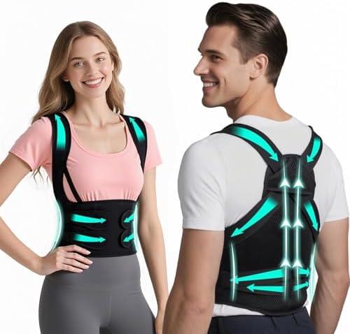 Back Brace Posture Corrector for Women and Men, Upgraded Breathable Full Back Support, Comfortable Shoulder Straightener, Pain Relief for Upper/Lower Back, Support for Scoliosis, Hunchback, Thoracic Spine, (Large)