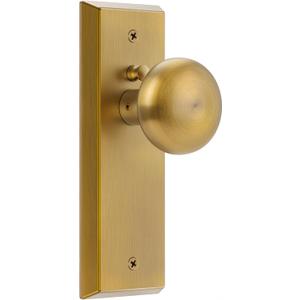 Antique Brass Door Knob, Vintage Tarnished Bedroom/Bathroom Privacy Door Handle with Lock,Heavy Solid Metal Plate with Classic Old-Fashioned Design, for Interior Doors