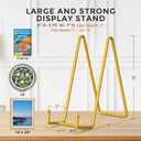 2 x TR-LIFE 8 Inch Large Plate Stands for Display - Metal Plate Holder Display Stand + Frame Holder Stand for Picture, Decorative Plate, Platter, Plaques, Book, Photo Easel Tabletop (Gold 2 Pack)