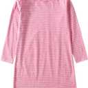 Girl's Stripes Nightgowns Cotton Sleep Shirts Sleepwear Princess Nightdress, Size: 9-10Y