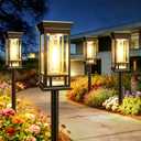 12 Pack Solar Pathway Lights Outdoor, Taller Bright Solar Path Lights Waterproof, Auto On/Off Solar Powered Garden Lights for Outside Landscape Path Yard Walkway Lawn Driveway Patio Lighting Decor