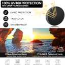 Sunier Polarized Sunglasses for Men and Women, Retro Square Matte Finish UV400 Protection Shades for Driving, Fishing