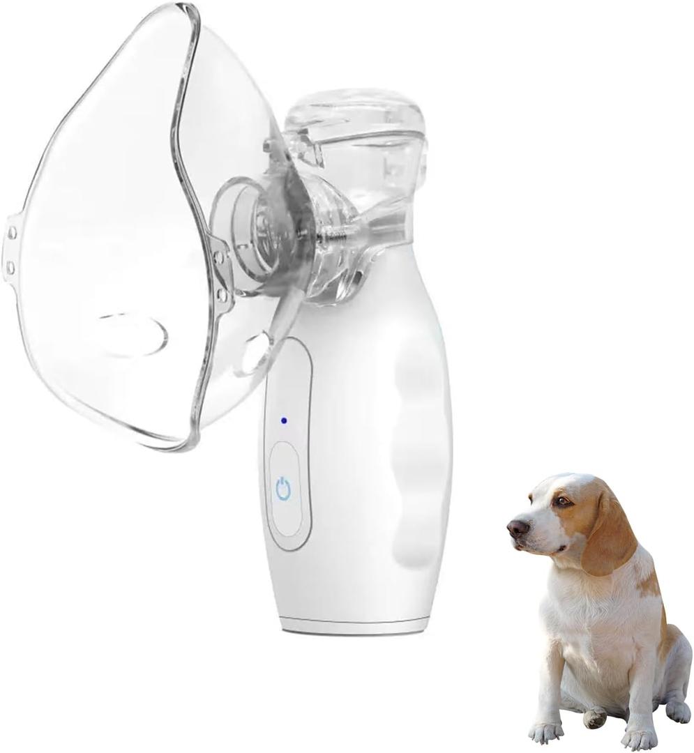 Portable Nebulizer for Pets - Handheld Steam Inhaler with 2 Size Masks for Dogs and Animals