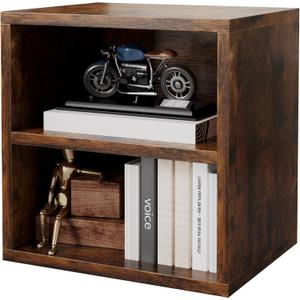 FUSUNBAO Magic DIY Storage Organizer - Stackable Cubes for Home Books, Clothes, Toys-Modular Cubby Storage System-Office Cubical-Bookcase Closet (Antique Brown, 1 Layer Cube)