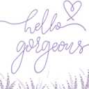 Hicarer Hello Gorgeous Metal Wall Art Decor Minimalist Decoration Metal Hello Gorgeous Decorative Sign for Living Room Office Bedroom Hotel Home Wall Decoration(Purple,Classic Style)