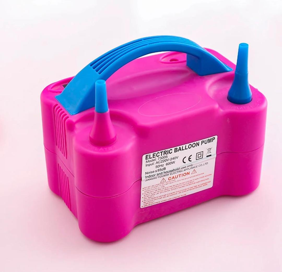 Electric Balloon Inflation Pump, Portable Hand Blower for Party Favors and Save Time, Pink/Blue