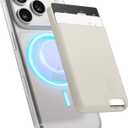 elago Magnetic Wallet Card Holder 2-Cards Compatible with MagSafe for iPhone - Secure Phone Wallet, Long Last Silicone, Scratch and Damage Protection (Stone)