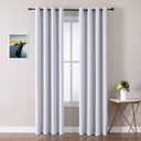 ChrisDowa Grommet Room Darkening Curtains for Bedroom and Living Room - 2 Panels Set Thermal Insulated Blackout Curtains (Greyish White, 52W x 84L)