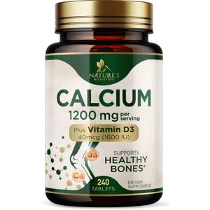 Calcium 1200 mg Per Serving with Vitamin D3 - Bone Health Supplement, Vitamin D & Calcium Supplements for Women & Men - Bone Strength & Teeth Support, Nature's Calcium Pills, USA Bottled - 240 Tablets