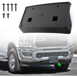 Front License Plate Frame for Dodge Ram 2500/3500 / 4500/5500 2019 2020 2021 2022 2023 2024 2025 Front Bumper License Plate Holder Mounting Bracket Cover Replace # 68362197AA CH1068166