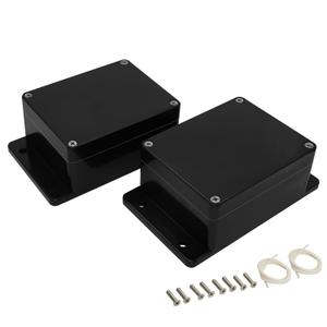 Junction Box IP65 Waterproof Dustproof ABS Plastic Universal Electric Project Enclosure with Fixed Ear Black External Size 4.5x3.5x2.2 inch (2pc)