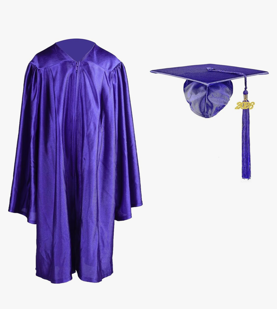 Shiny Kindergarten Graduation Cap and Gown Set Color: Purple Size: 36"
