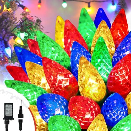 Upgraded 250 LED C6 Connectable Christmas String Lights Multicolor, 82FT Waterproof Christmas Twinkle Light Outdoor, Plug in Fairy Lights Indoor with 13 Modes & Timer for Christmas Tree Decorations